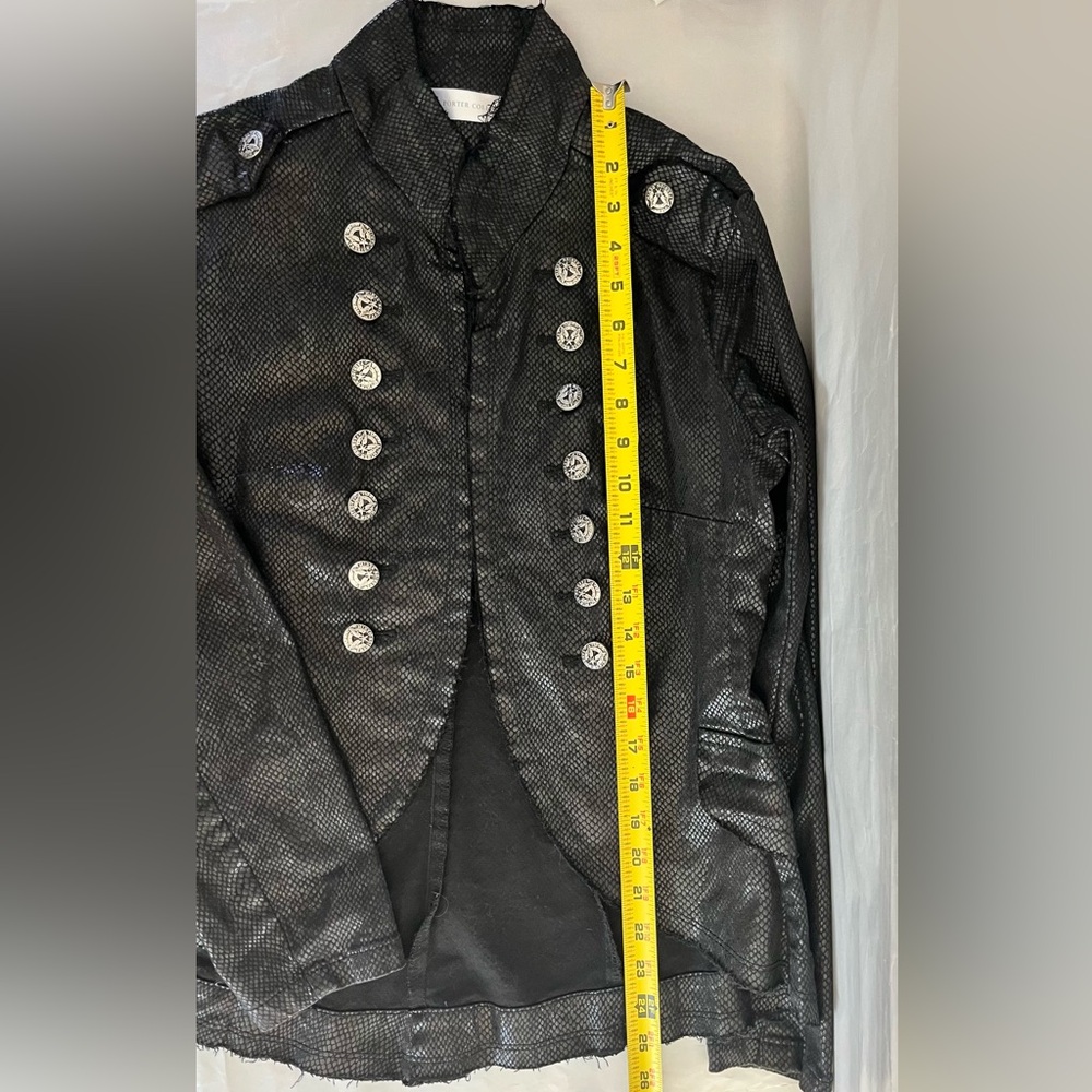 Black Military-Style Women's Blazer Jacket - Picture 10 of 16